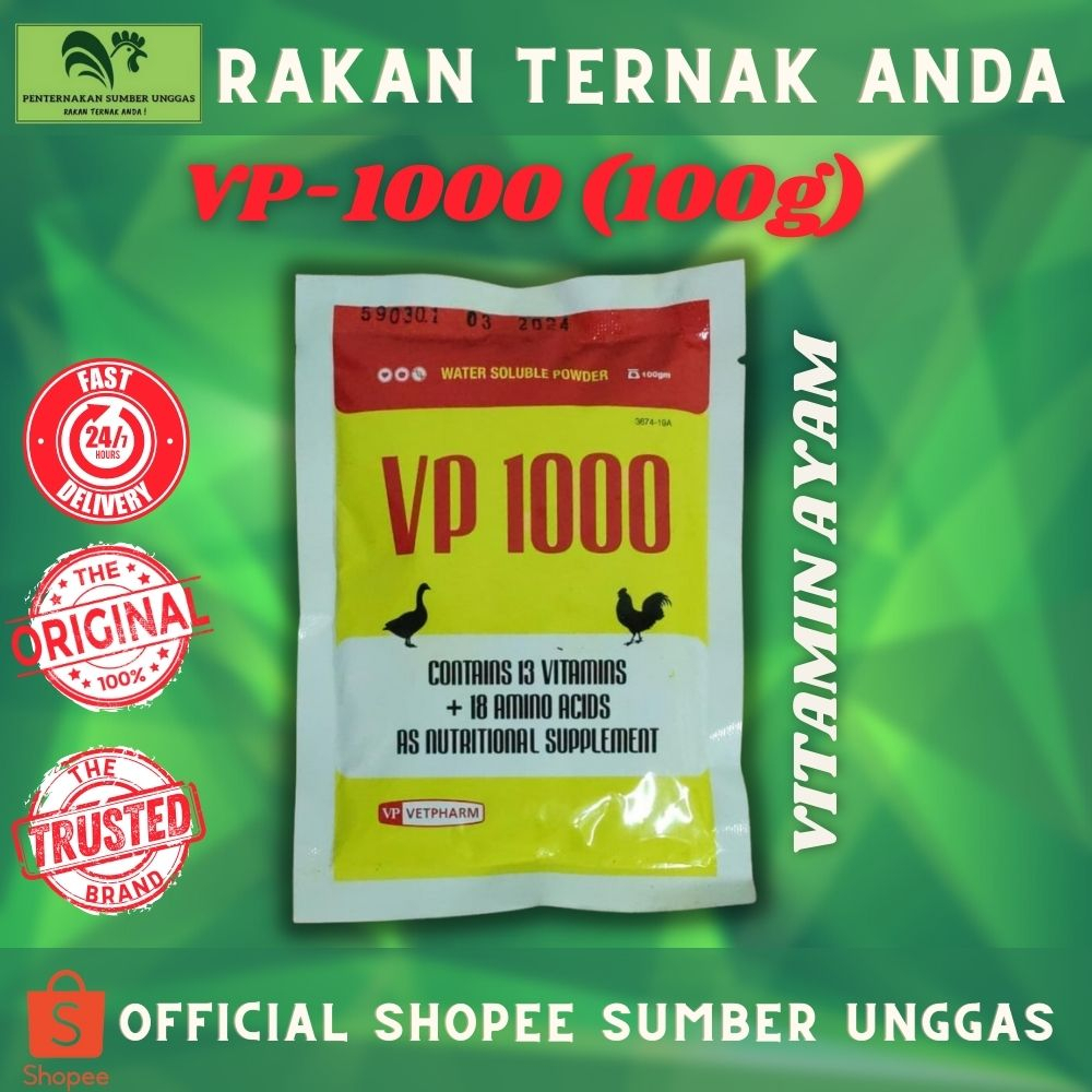 MULTIVITAMIN VP1000 / VITAMIN TERNAKAN (NUTRITIONAL SUPPLEMENT) / SUMBER UNGGAS