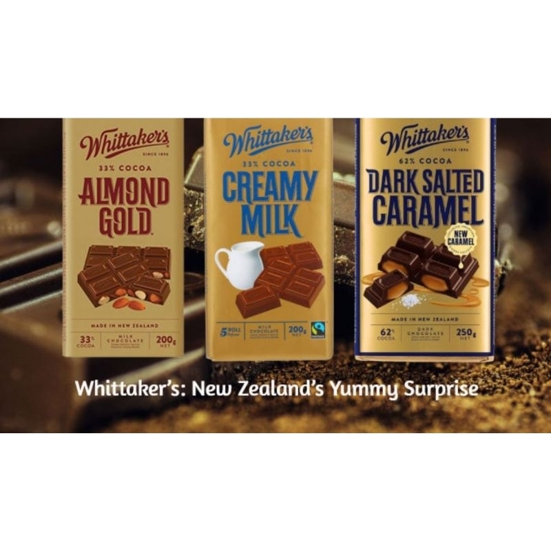 Whittaker's Chocolate Blocks Almond Gold / Creamy Milk / Dark Almond / Dark Ghana (200g) NATIONWIDE DELIVERY