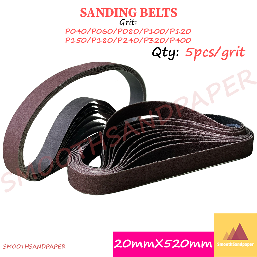 Sandpaper Belts Aluminium Oxide Kertas Pasir 20mmX520mm (0.75"X20.5") 气动小砂带金属抛光打磨20*520mm image 4