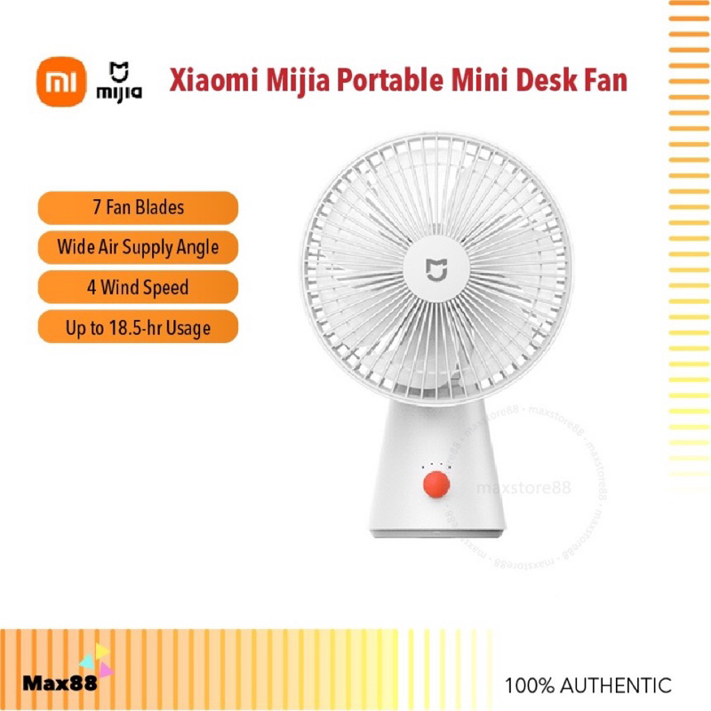 Xiaomi Mijia Portable Mini Desk Fan Handheld & Table Fan 18.5H Long Battery Life Low Noise Home Office Outdoor Use