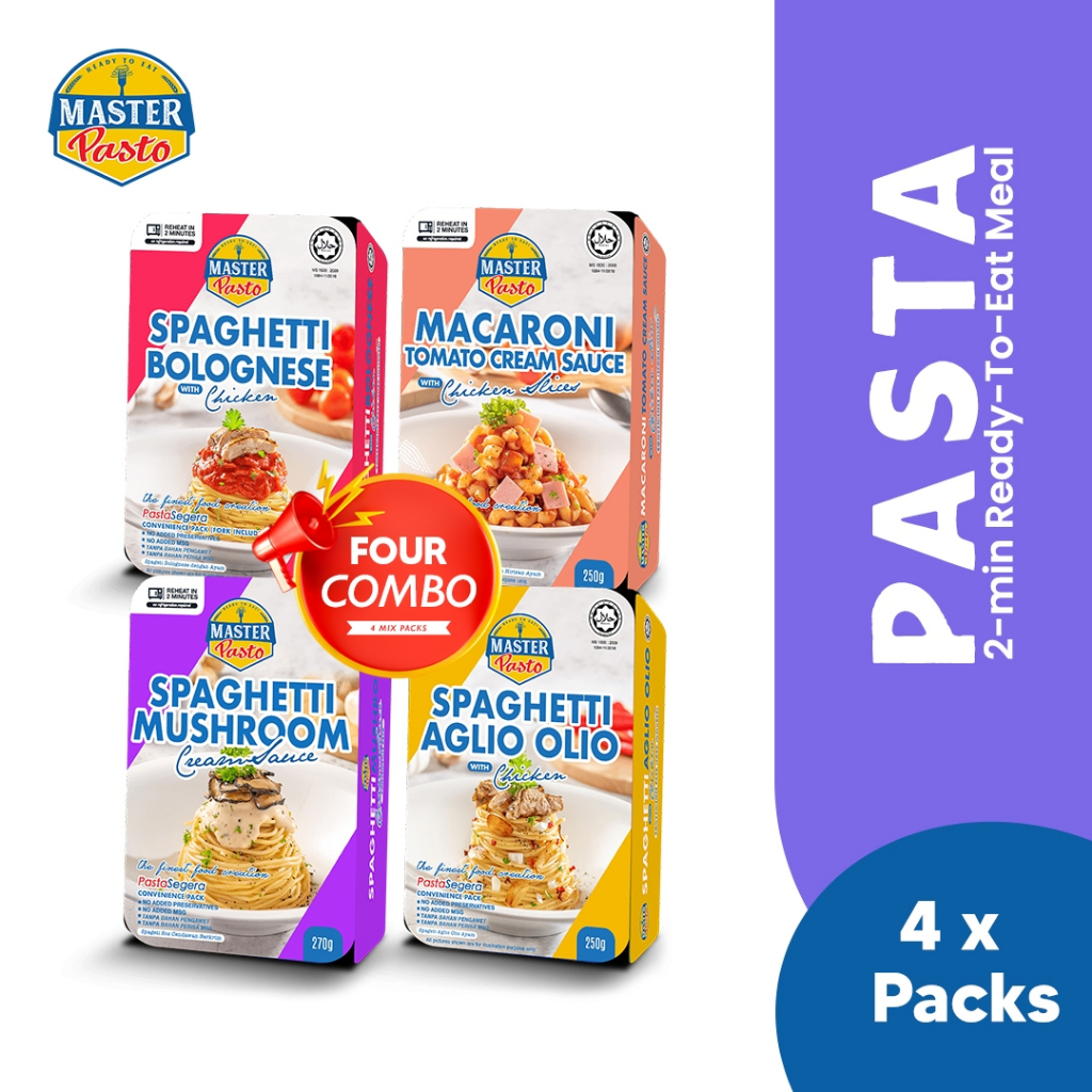 Four Pasta Combo 4-in-1 2-Minute Pasta Convenience Pack | Shopee Malaysia