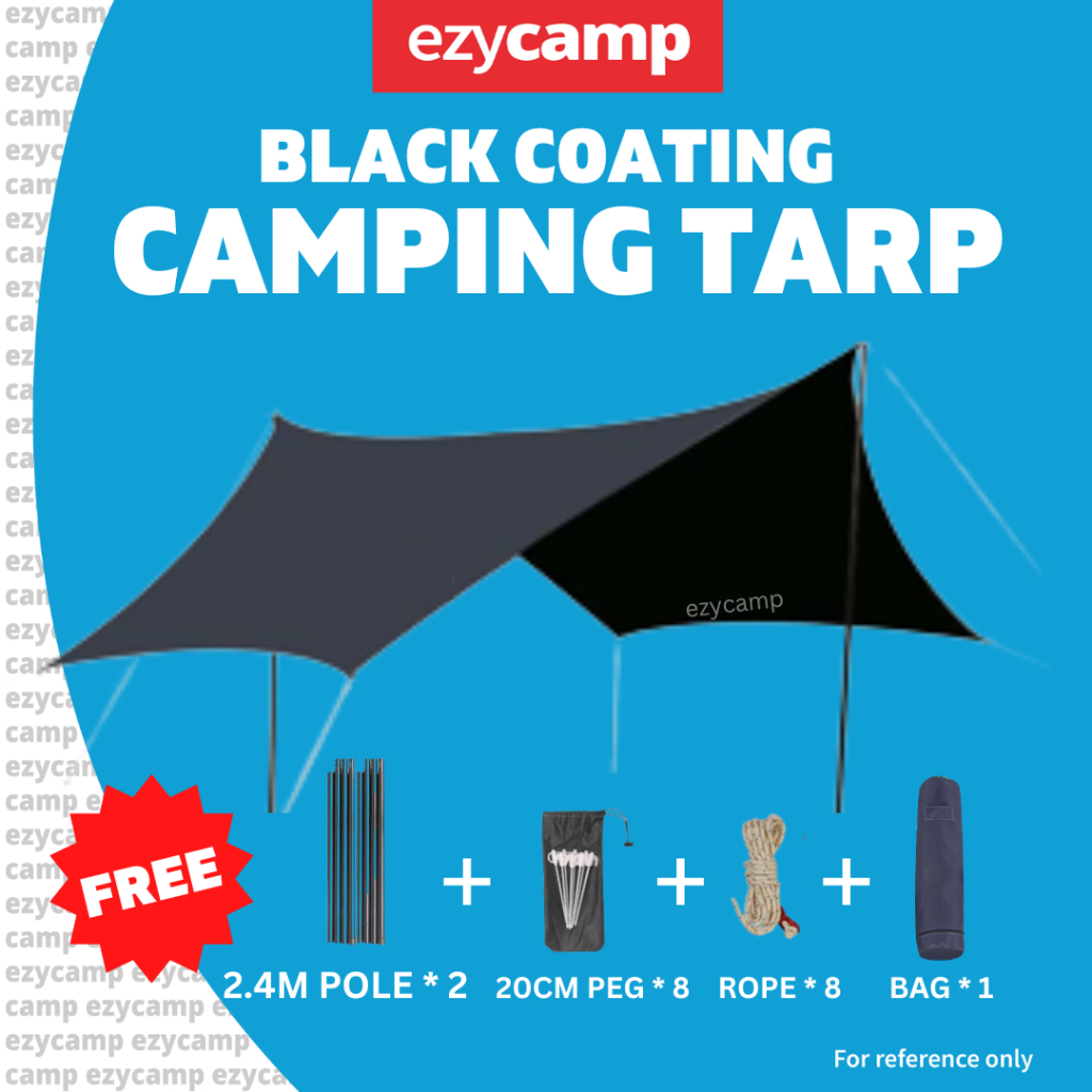 Flysheet Black Coating Camping Tarp Outdoor flysheet Tent Shelter UV Protection Bumbung Khemah