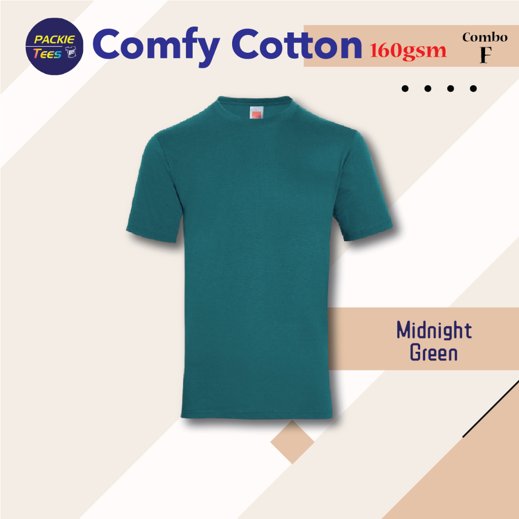 MIDNIGHT GREEN CT5181 100% COTTON COMFY PLAIN ROUND NECK SHORT SLEEVE TSHIRT UNISEX WOMEN FAMILY WEAR CT51 OREN SPORT