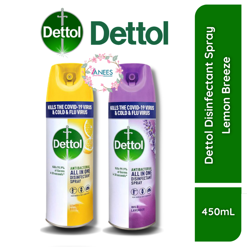 Dettol Disinfectant Spray Lemon Breeze & Wild Lavender(450ml) Shopee Malaysia
