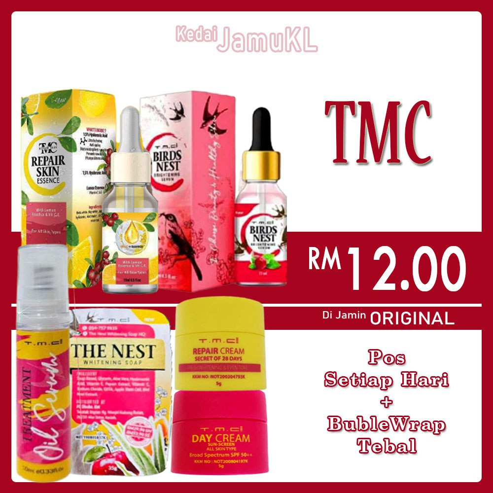 TMC Repair Cream Skincare Sets TMC 5 in1 Repair Skincare Set Original HQ T M C Kulit Cantik Siang Malam