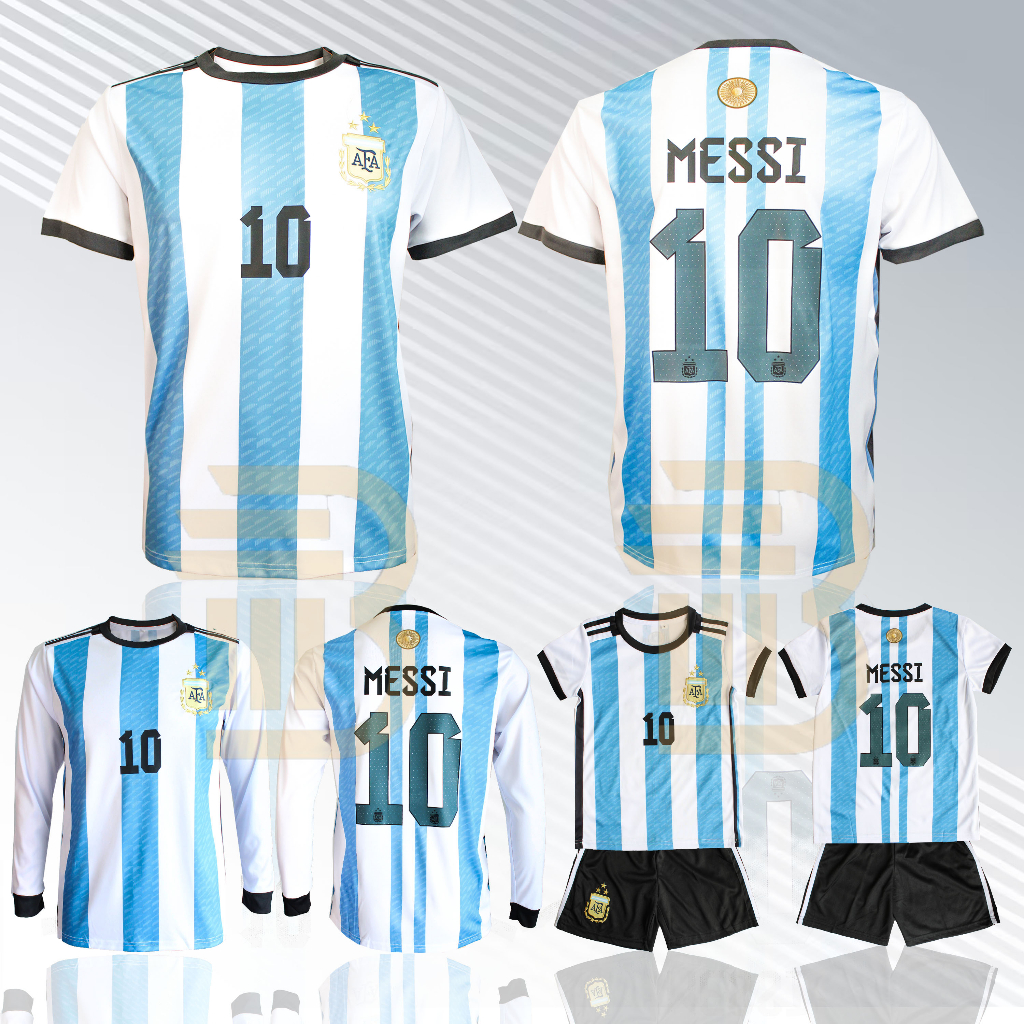 (HARGA BORONG) MESSI FOOTBALL JERSEY / ARGENTINA MESSI NO.10 HOME AWAY WORLD CUP PLUS SIZE / SEDONDON FA MH