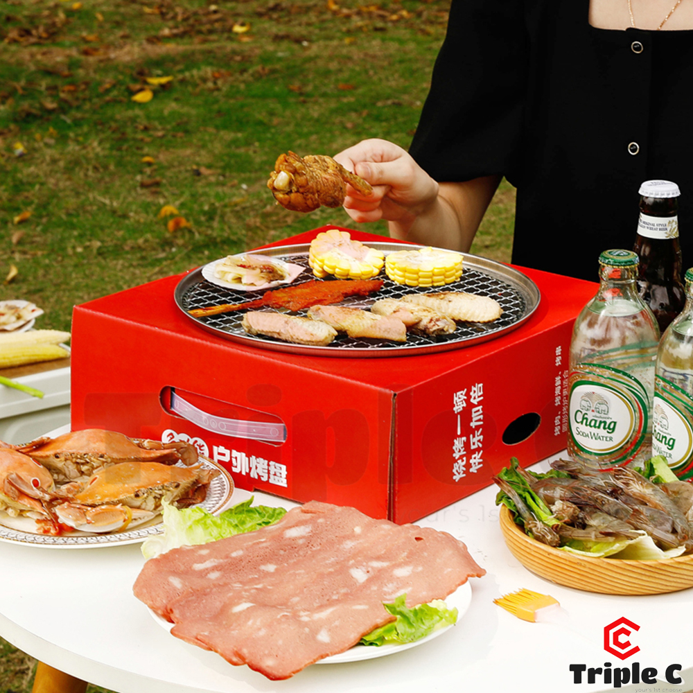 [Triple C] One Time Disposable BBQ Grill Instant Barbecue Set