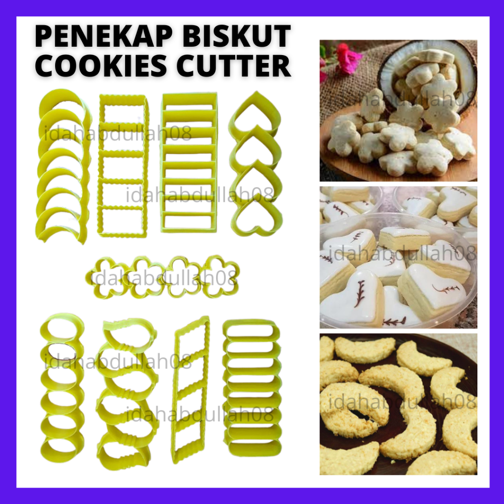 Penekap Acuan Biskut Plastik Penerap Tart / Love / Bulan Sabit / Biskut Jejari Daun Bunga Mama Carey