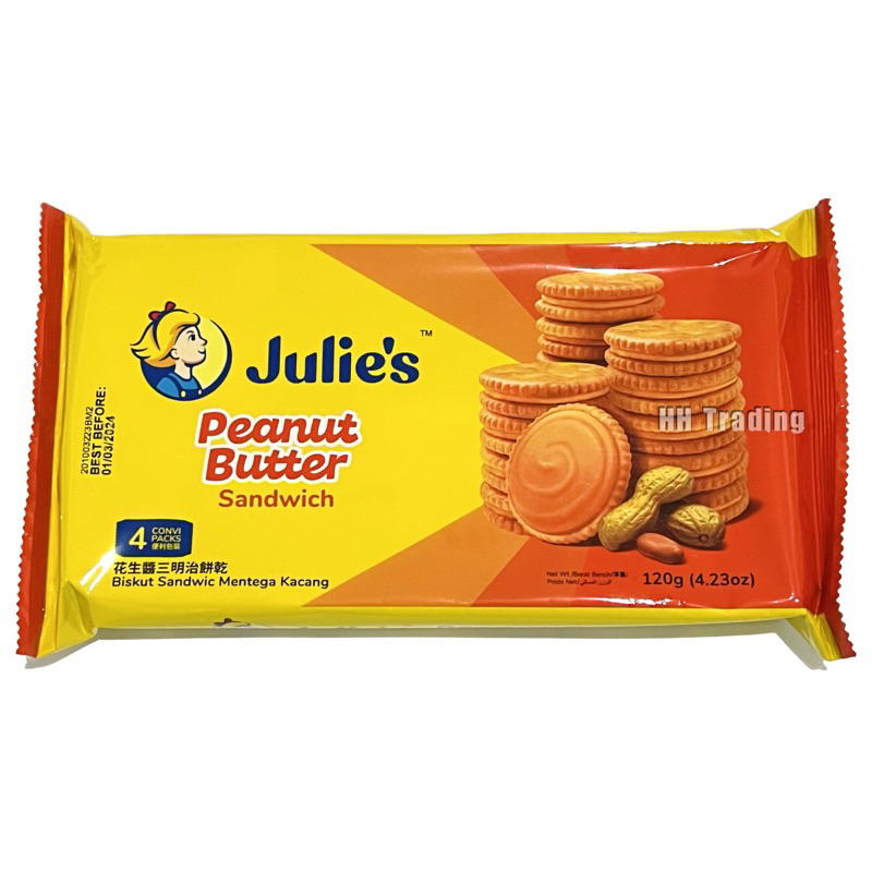 120g JULIE’S PEANUT BUTTER SANDWICH BISCUIT / BISKUT SANDWIC MENTEGA KACANG