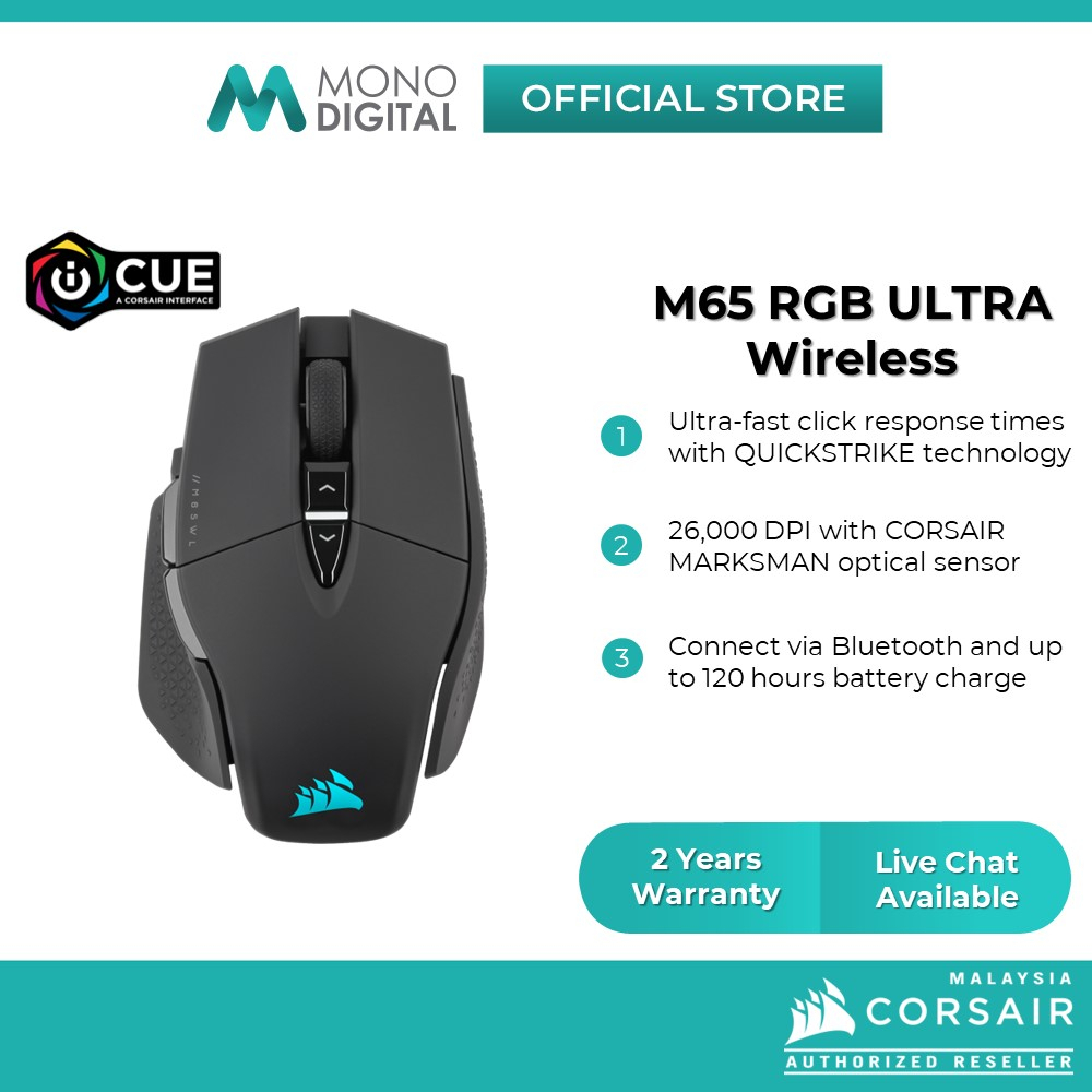 CORSAIR M65 RGB ULTRA Wired / Wireless Tunable FPS Gaming Mouse