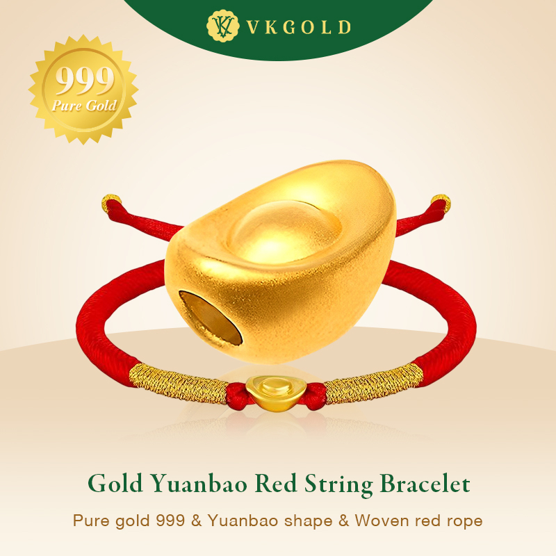 VKGOLD 999 Gold Chinese Gold Ingot Bracelet(0.1g) Bracelet Symbolizing Wealth