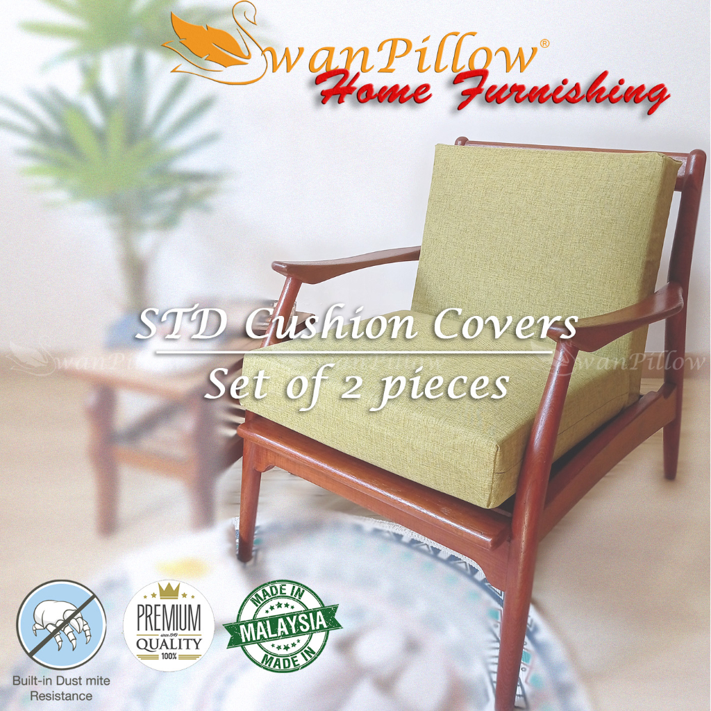 SwanPillow STD Sarung Kusyen Sofa Segi Empat Sahaja/ STD Square Sofa Cushion Cover ONLY (2 Pieces)