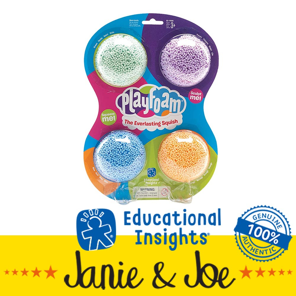 Educational Insights Playfoam Classic (4 Pack)- Age 3-6, Squishy Toy, Moulding Dough