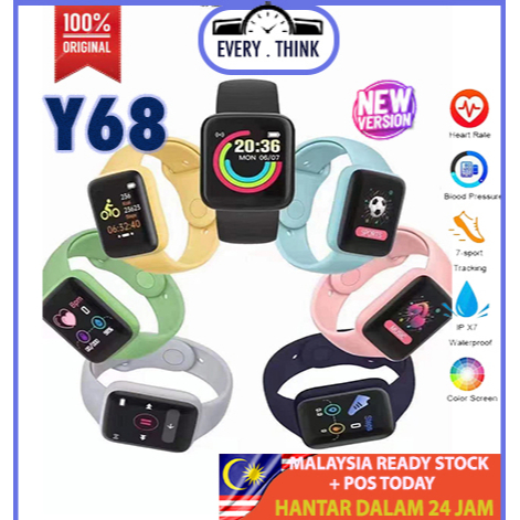 Y68 Add On Deal Smart Watch Multifunctional Sports Bracelet Smart Wristband IP67 Fit Bit Smart Digital Watch W042