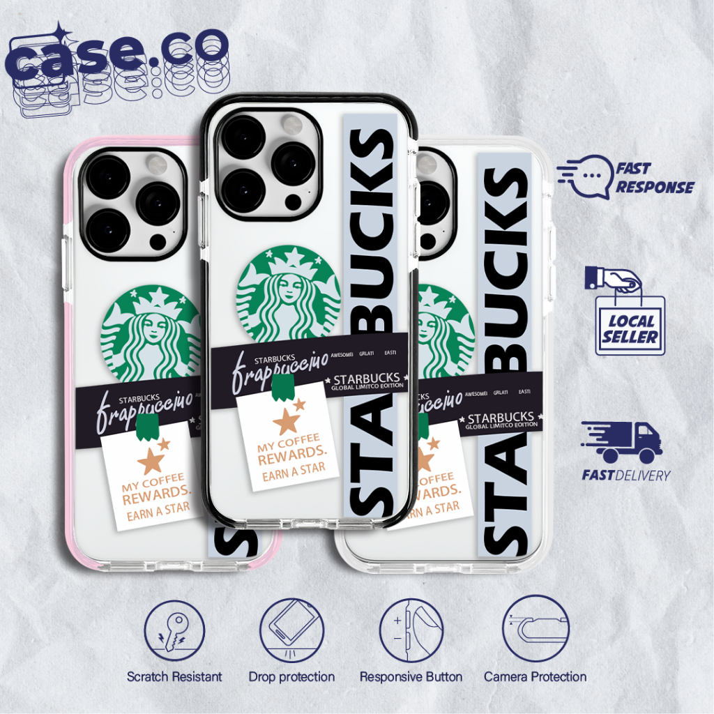 New! Coffee Rewards -St4rbucks Case Designated TPU Bumper Case IP13MINI till IP14PROMAX Phone Case