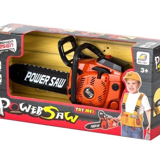 (READY STOCK)Kids Construction Power Chainsaw Boys Pretend Play Toy Outdoor Lawn Tools