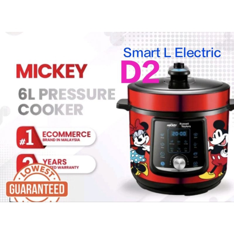 (Offer!!!) Russell Taylors x Disney Mickey And Friends Pressure Cooker Rice Cooker With Stainless Steel Pot 6L D2