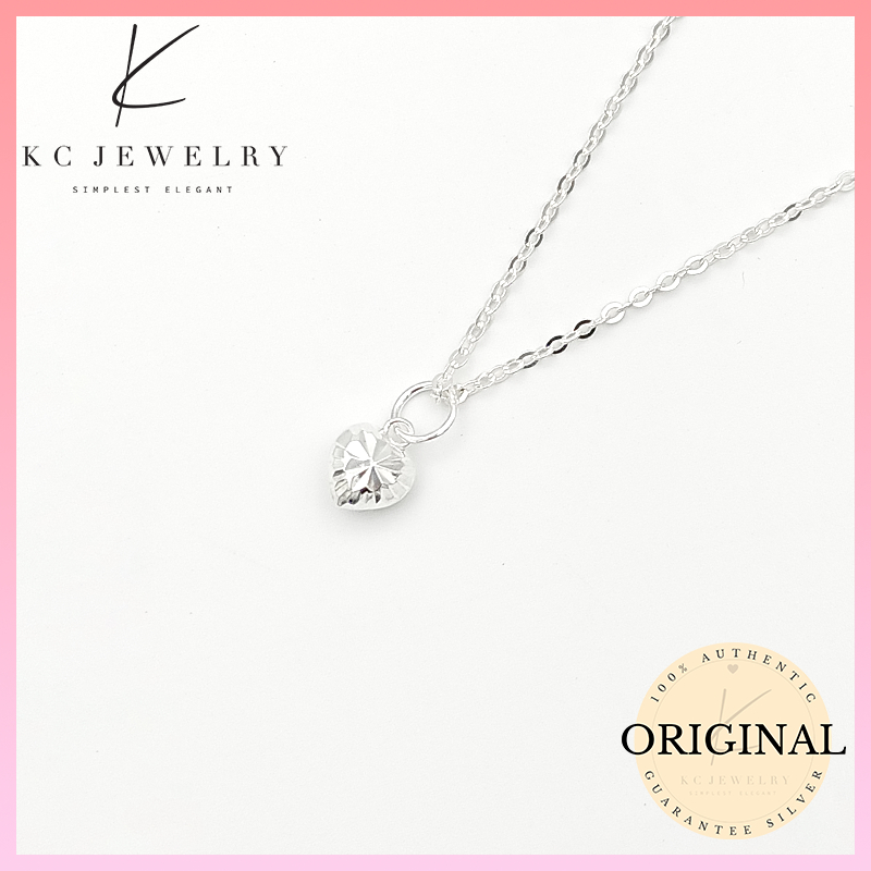 KC Jewelry S925 Sterling Silver Bloom Love Pendant/Loket Cinta Bunga 925 Perak Tulen/925纯银批花爱心吊坠