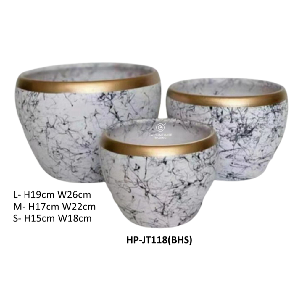 Marble Gold- Pasu Seramik | Ceramic Pot Ceramic Vase Craft Vase-JT118