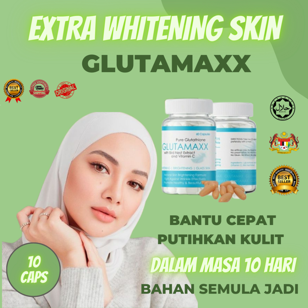 GLUTAMAXX PLUS BIRD NEST AND VITAMIN C SKIN WHITENING PURE PEMUTIH