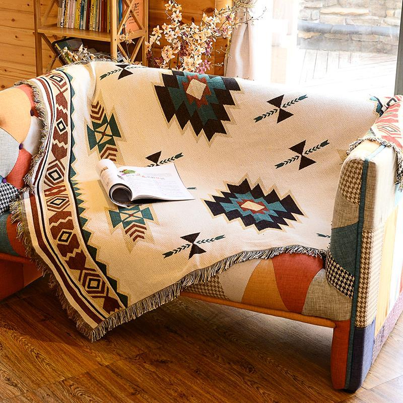 Bohemia Sofa Carpet Thickening Blanket Sofa Tablecloth Backrest Dust Cover Kain Lapik Serbaguna