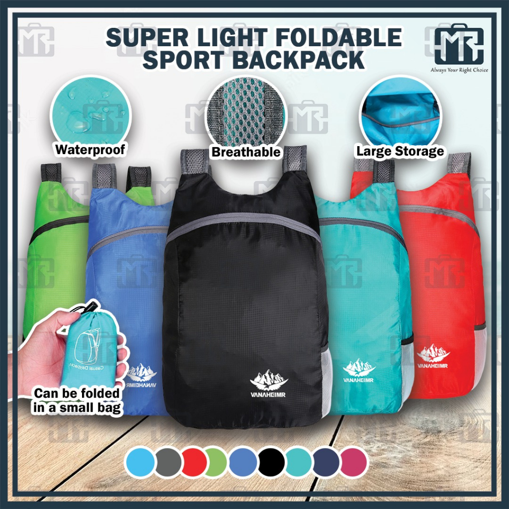 22L MR Ultralight Waterproof Foldable Outdoor Sport Bag Hiking Packable Travel BACKPACK Beg sukan kalis air beg男女超轻爬山包