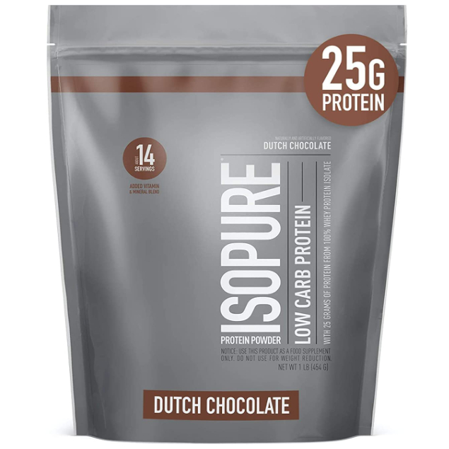 Isopure Dutch Chocolate Whey Isolate Protein Powder with Vitamin C & Zinc for Immune Support