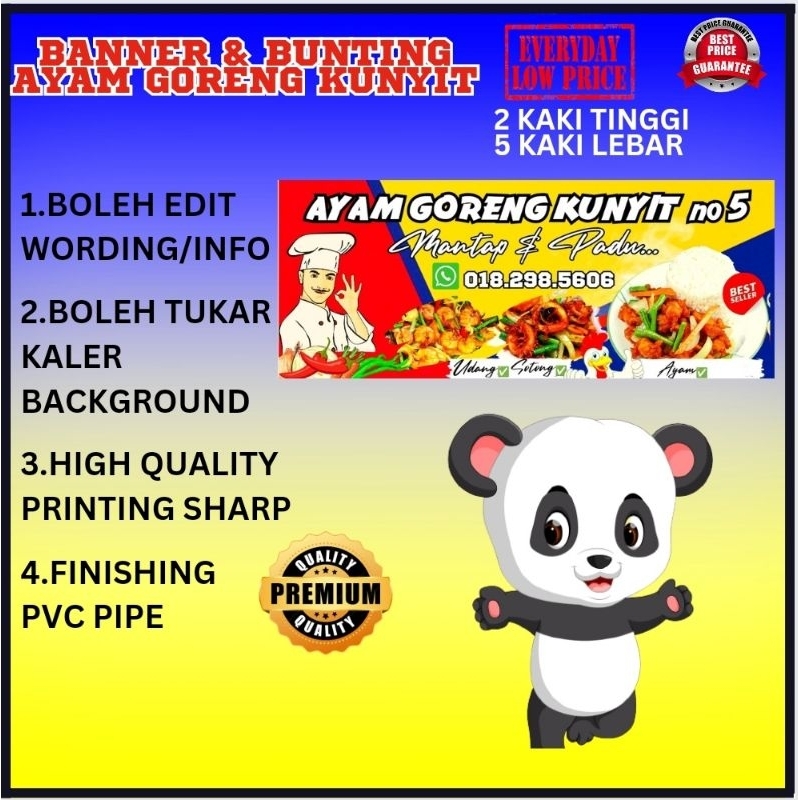 banner Dan bunting nasi kerabu nasi Ayam goreng kunyit Ayam penyet Ayam geprek Ayam gepok nasi tomato asam laksa Penang