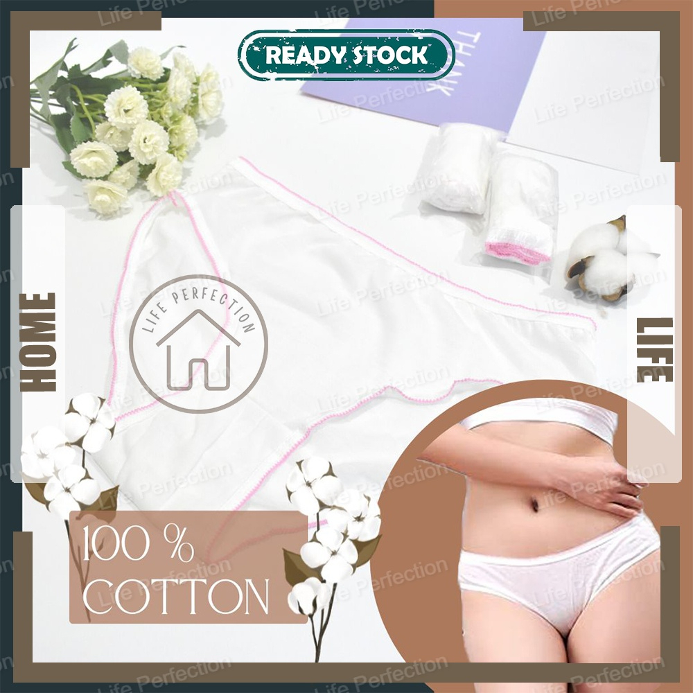 100 Cotton Kapas Women Disposable Panties Underwear Ladies Seluar
