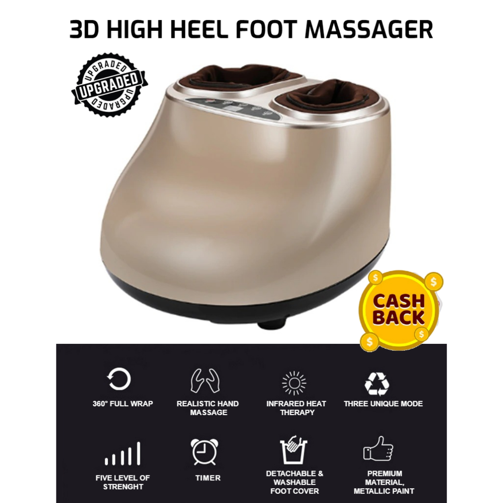 Foot Therapy Massager Reflexology Massage Machine Shiatsu Infrared Light Heat Mesin Urut Kaki 8731