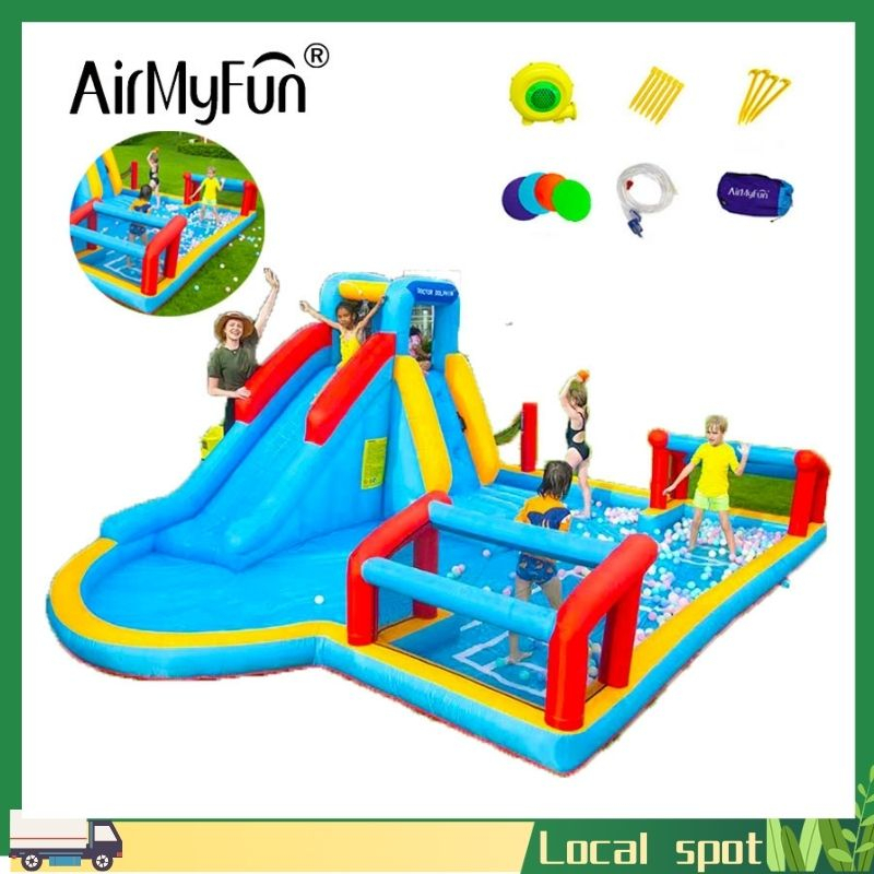 Inflatable Outdoor Water Slide Wider Steps Water Park Swimming Pool ...