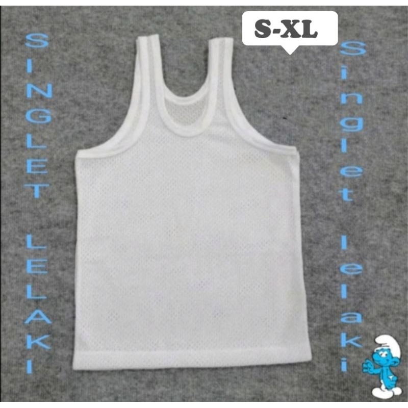 SINGLET  Cotton Budak Lelaki  berlubang?DEWASA BOYS AND MENS?