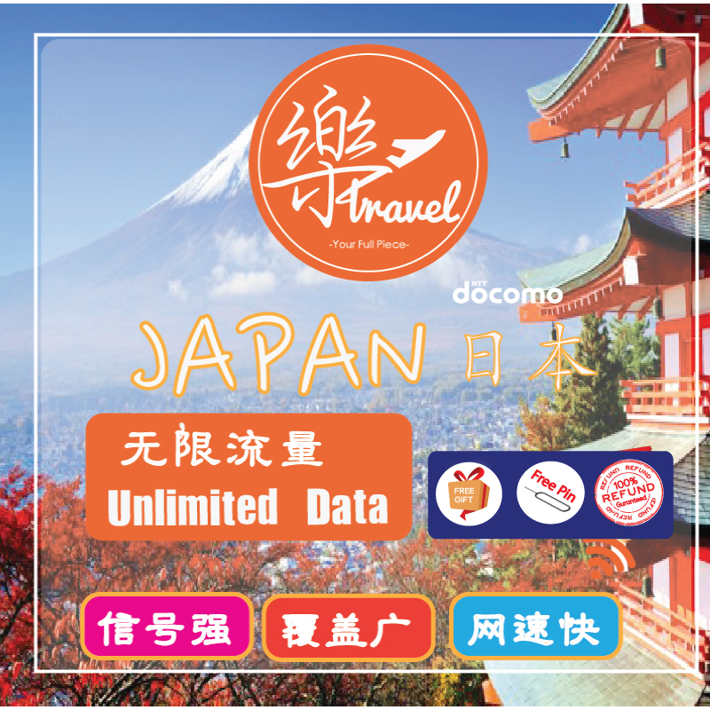 【Free Voucher】【Japan sim card Docomo】【Unlimited Data】【No daily capped】【日本上网卡】 Japan travel sim card + free gift