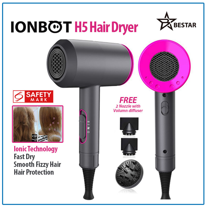 Hair Dryer Ioniser Negative Ion IONBOT H5/H6 Foldable/ H9 5-in-1 Hair Dryer