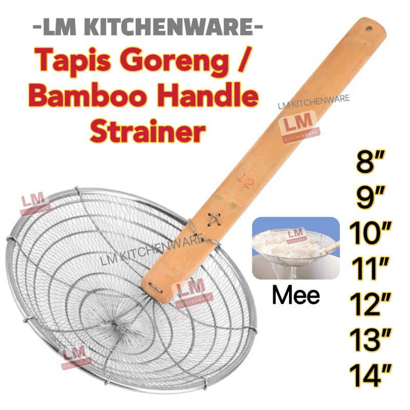 STAINLESS STEEL FRYING OIL STRAINER / BAMBOO SKIMMER / TAPIS MINYAK GORENG / MESH STRAINER OIL SKIMMER / SEJAT MINYAK 面隔