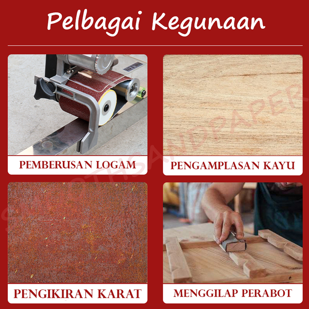 Sandpaper Belts Aluminium Oxide Kertas Pasir 60mmX260mm (2.4"X10.2") 气动拉丝机砂带60*260拉丝打磨砂纸环形抛光机打磨机砂光 image 4