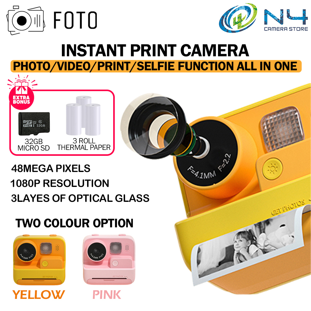 FOTO K27 Affordable Mini Digital Camera For Children Kids Instant Photo Print Camera Dual Lens Slr Photography Toy