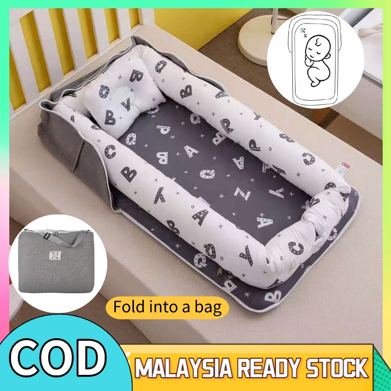 Portable Baby Bed Soft Breathable Infant Bassinet Baby Mattress With Pillow Foldable Newborn Sleep Travel Bed Newborn Baby Crib Bionic Bed