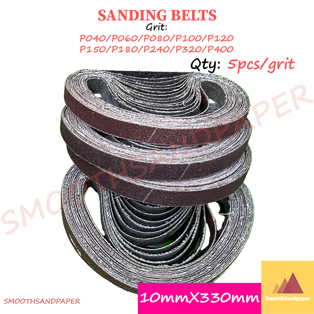 Sandpaper Belts Aluminium Oxide Kertas Pasir 10mmX330mm (3/8"X13") 气动砂带机小型砂带 木工金属打磨抛光 image 3