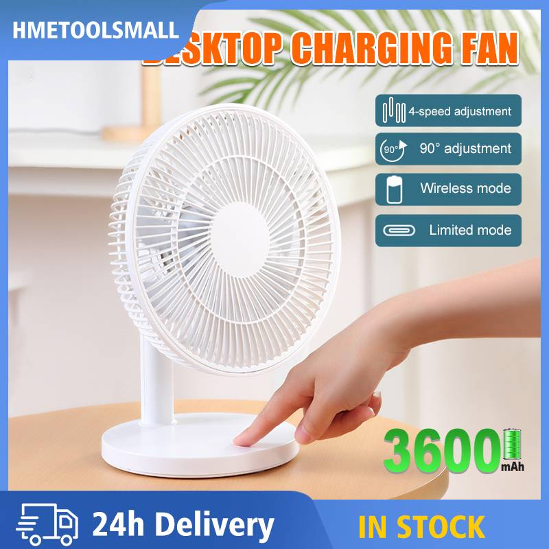 High Quality Desktop Fan 3600mAh USB Rechargeable Fan Portable Household 4-Speed Set Electric Fan F3S Folding Fan 桌面電風扇