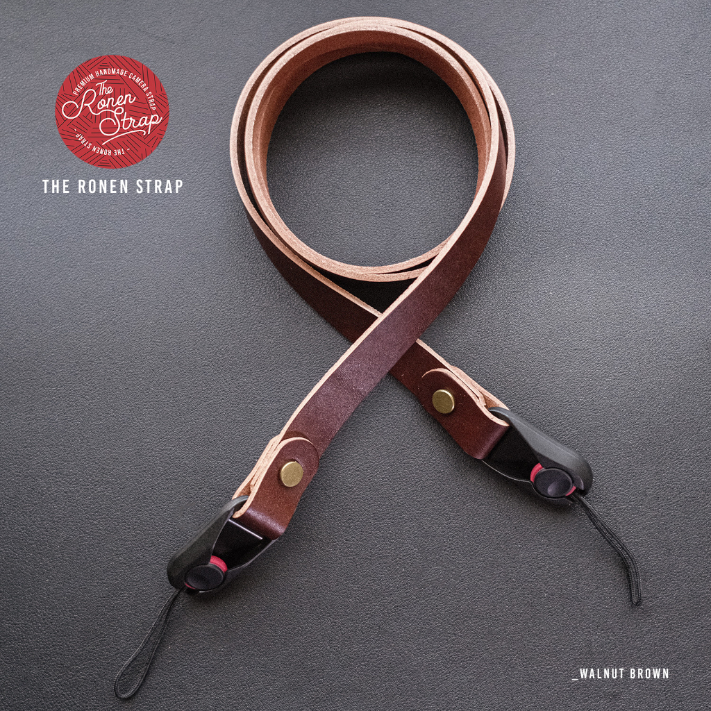 Premium Handcrafted leather camera strap with Quick Release Buckle - Walnut Brown for Fujifilm, Sony, Leica, Nikon, fuji