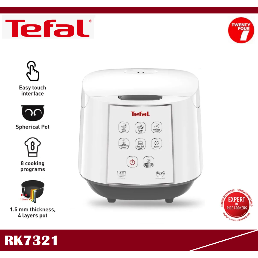 TEFAL Easy Rice Fuzzy Logic Rice Cooker 1.8L RK732167 (10 Cups) (rice cooker/ periuk nasi) RK7321