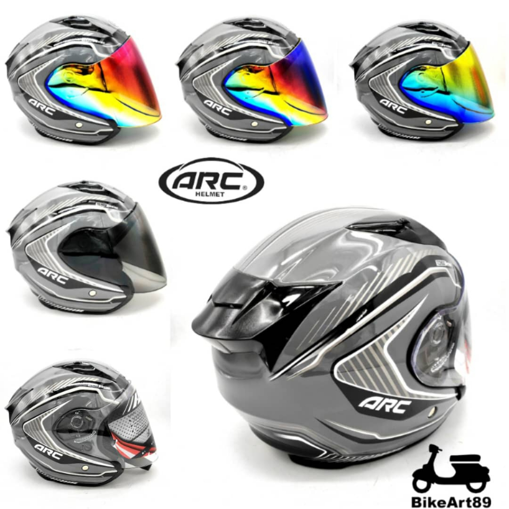 Visor clearance helmet arc