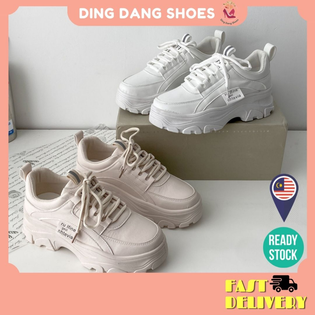 【DingDang】READY STOCK INS High & Thick Sole Breathable Trendy Korean Shoes Men & Women Casual Sneakers Kasut Perempuan