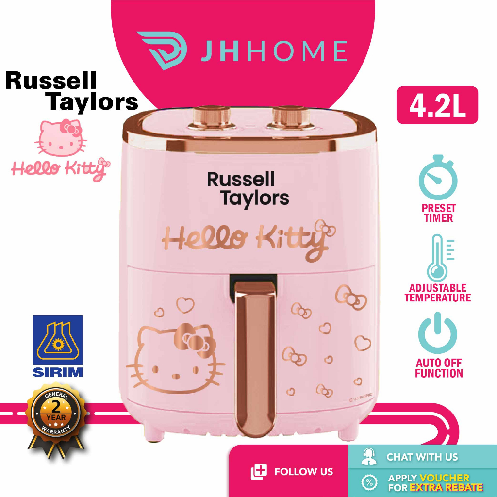 Russell Taylors x Sanrio Hello Kitty 4.2L Air Fryer Z1-HK | Minions M1 | Disney Mickey And Friends 4.8L Air Fryer D1