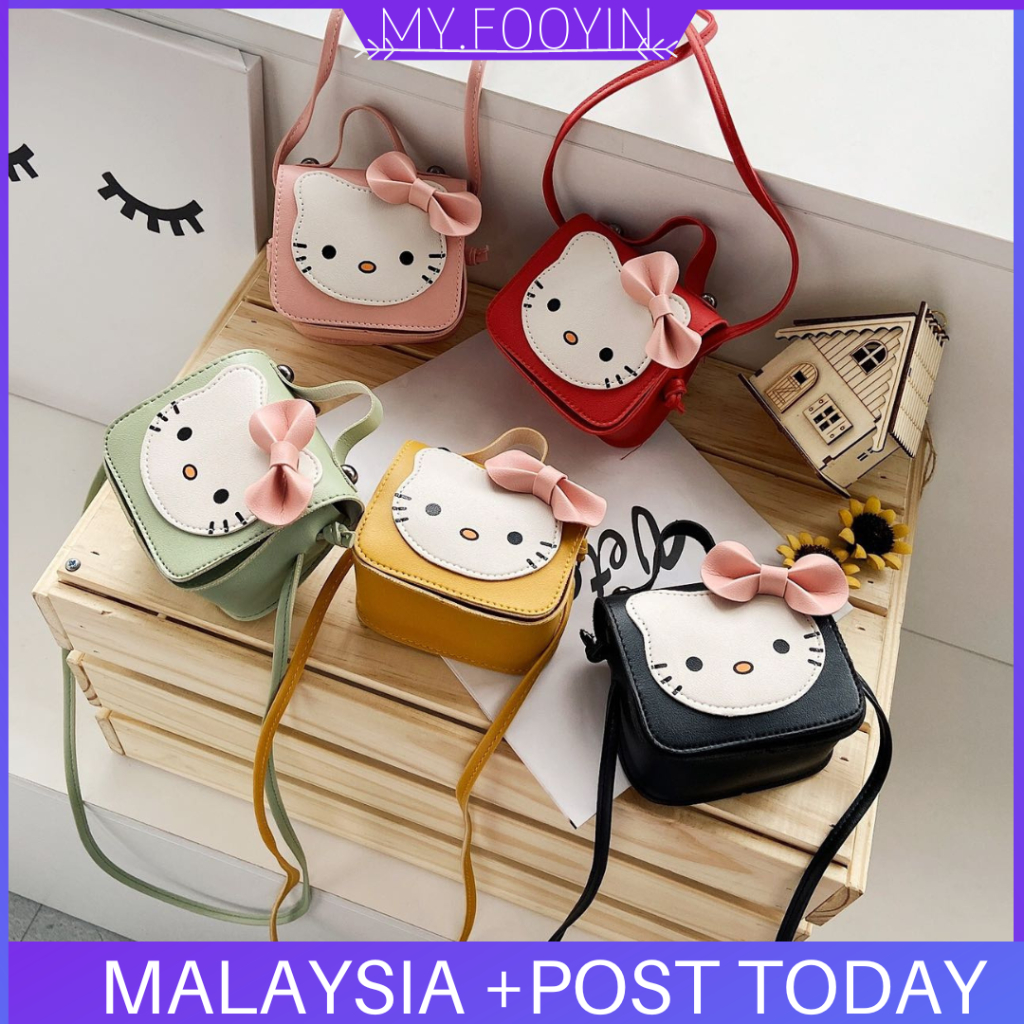 N11 READY STOCK MYFOOYIN Bags Baby Kids kitty Sling Bag Cartoon Cat Princess Crossbody Shoulder Cat Beg Budak Comel Cute