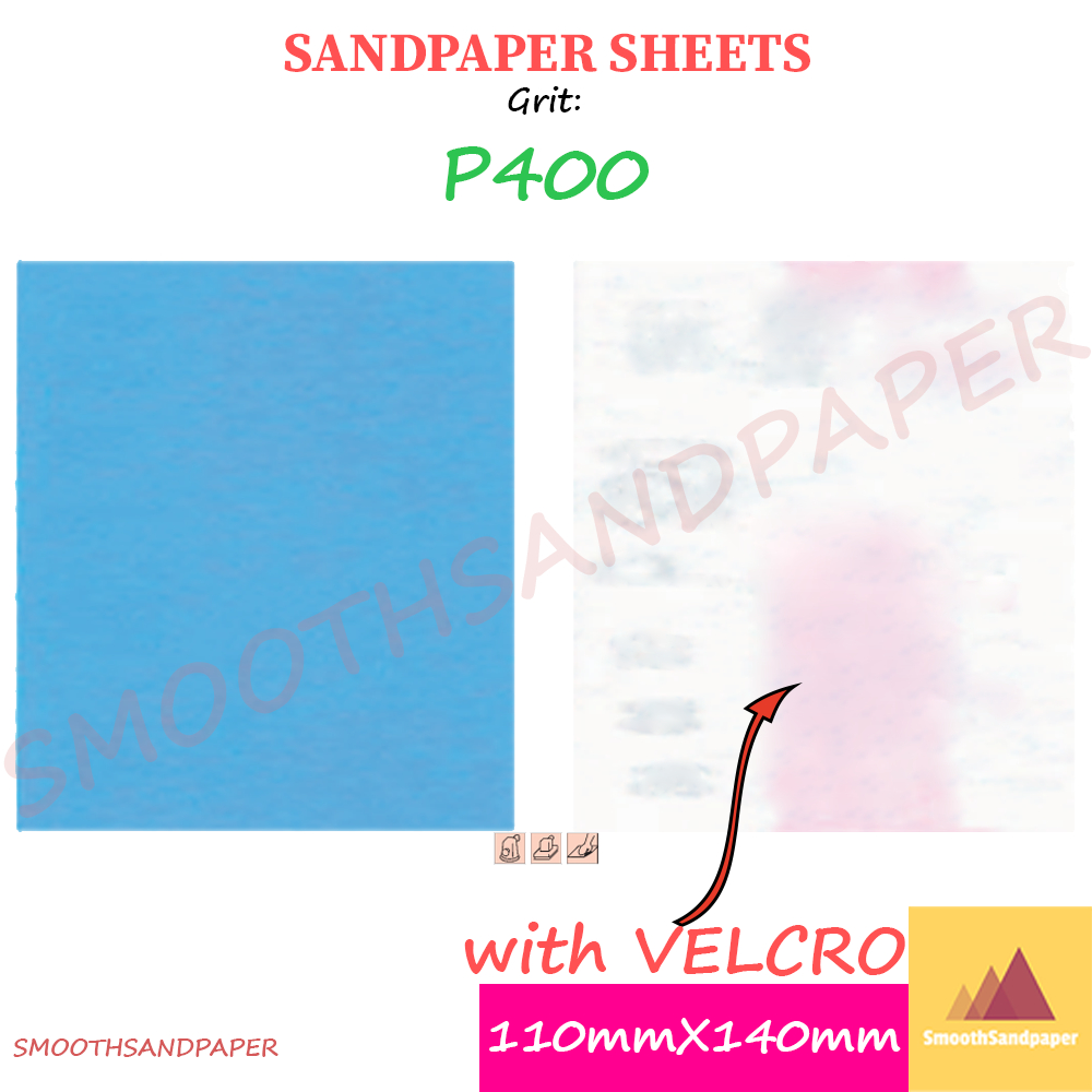 Sandpaper Sheets with VELCRO 110mmX140mm (Blue) Coated Abrasive Amplas image 5