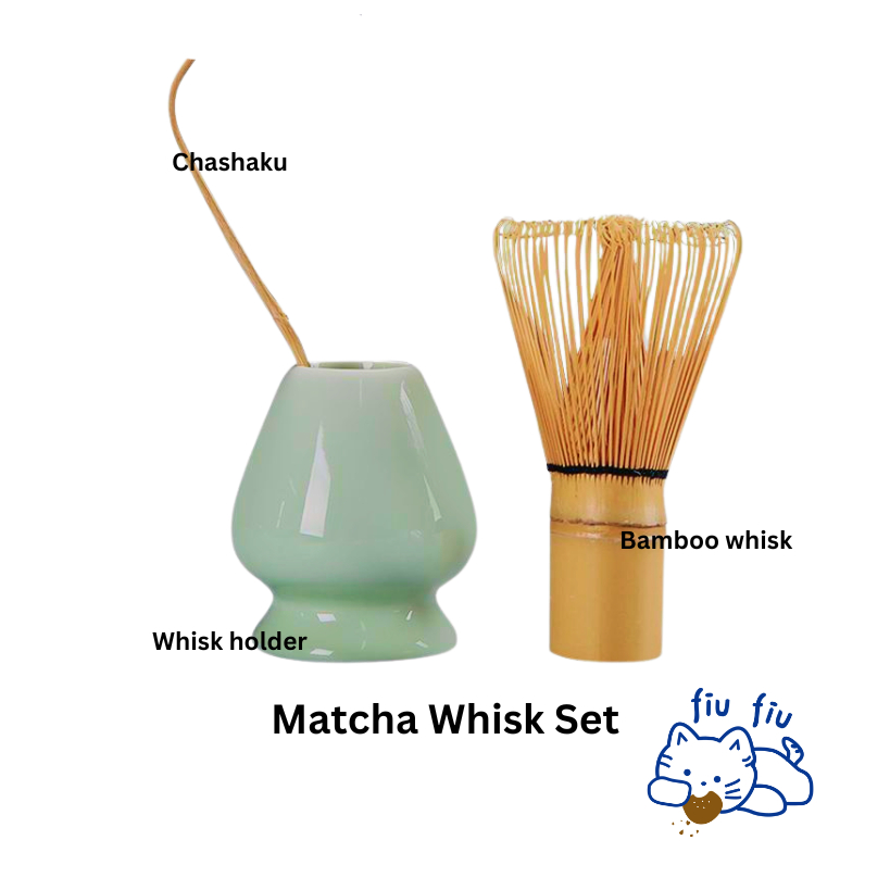 Japanese Bamboo Matcha Whisk Set Traditional Matcha Accessories Green