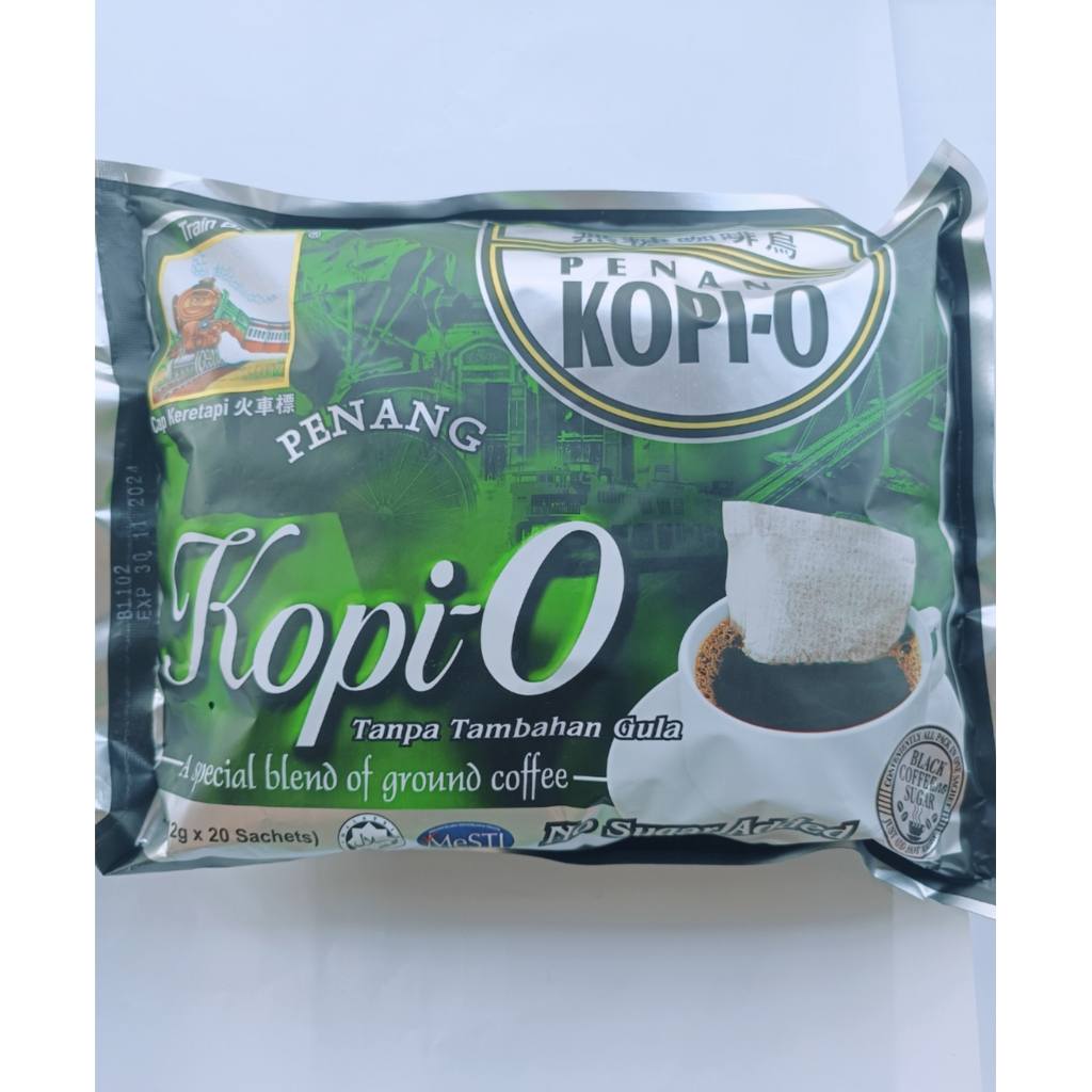 Train Brand 火车牌 Penang Kopi 'O' No Sugar Added 无糖咖啡乌【Cap Keretapi】(10g x 20's)