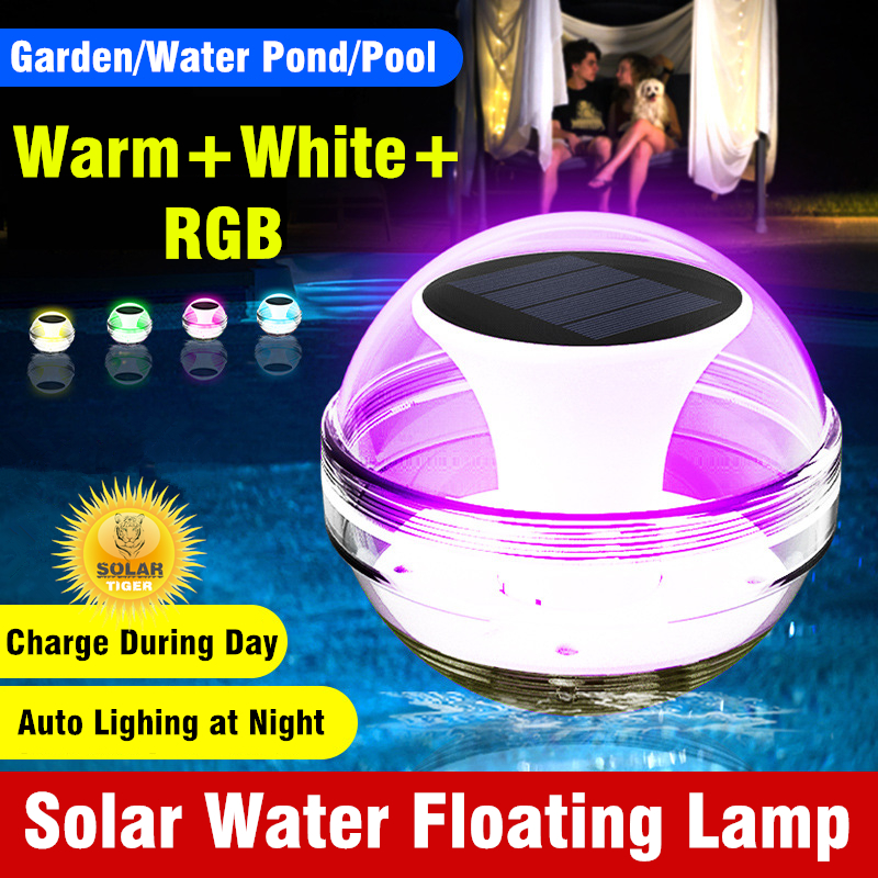 Solar Water Floating Light Outdoor Lampu Solar Night Lamp Waterproof LED Lighting RGB for Garden Pool Waterpond